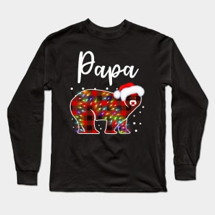 Papa Bear Pajama Red Buffalo Xmas Family Christmas Dad Long Sleeve T-Shirt